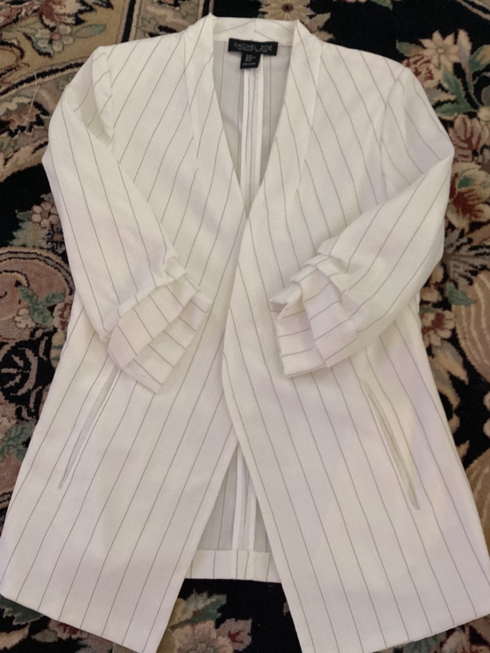 NWOT-RACHEL ZOE - OPEN CREAM JACKET WITH BLACK PINSTRIPE - Size XS